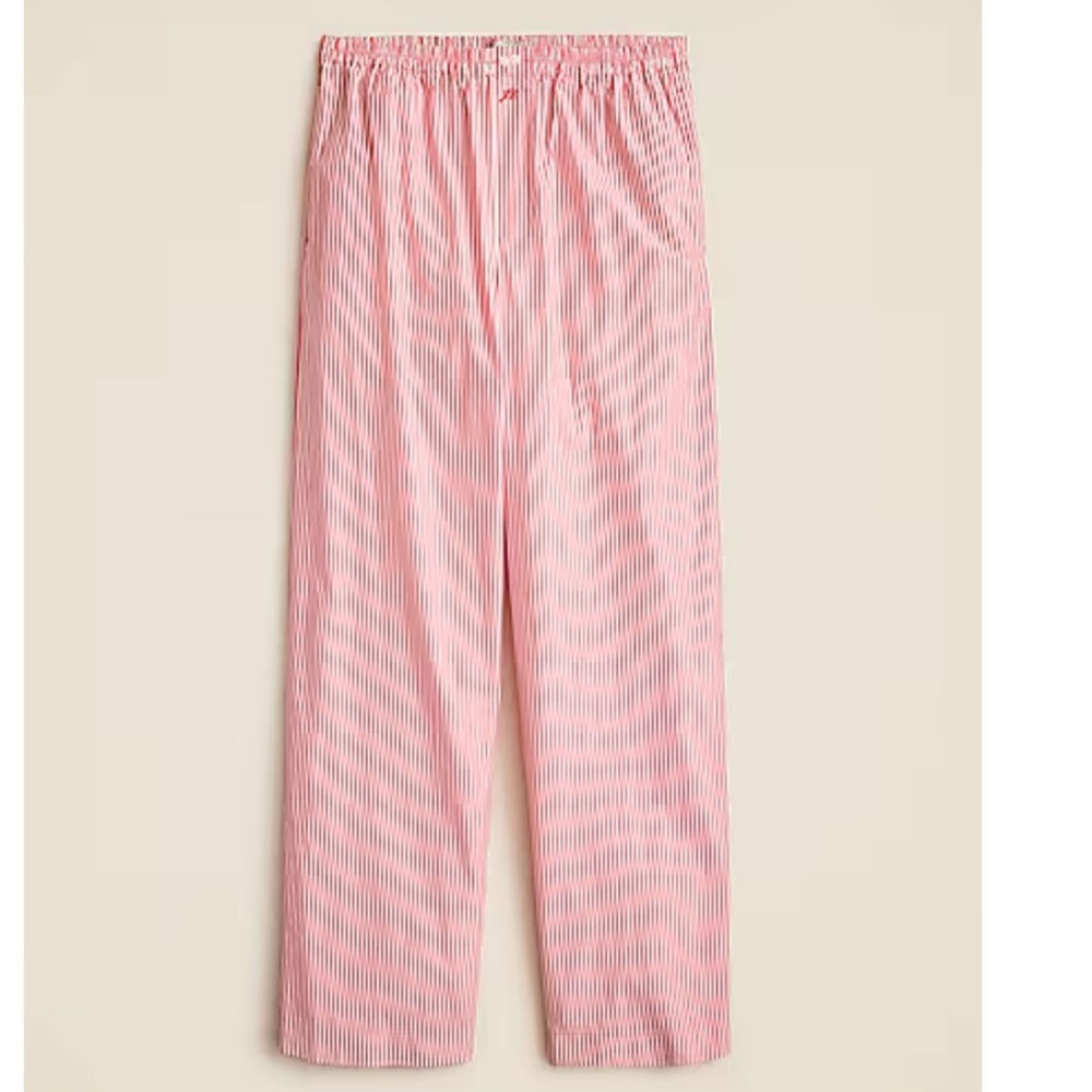 I.Crew Cotton poplin pajama pant in Candy Apple stripe L